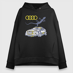 Толстовка оверсайз женская Audi Quattro - зачётное точило!, цвет: черный