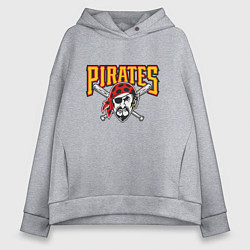 Толстовка оверсайз женская Pittsburgh Pirates - baseball team, цвет: меланж