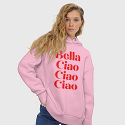 Толстовка оверсайз женская Bella Ciao Бумажный Дом, цвет: светло-розовый — фото 2