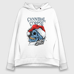 Толстовка оверсайз женская Cannibal Corpse Happy New Year, цвет: белый