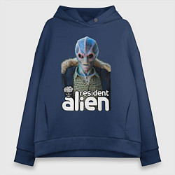 Толстовка оверсайз женская Resident alien, цвет: тёмно-синий