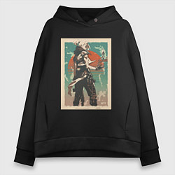 Толстовка оверсайз женская Jett art, цвет: черный