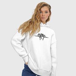 Толстовка оверсайз женская Stray Logo, цвет: белый — фото 2