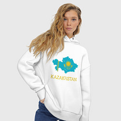 Толстовка оверсайз женская Map Kazakhstan, цвет: белый — фото 2