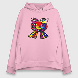Толстовка оверсайз женская Romero B Birds, цвет: светло-розовый