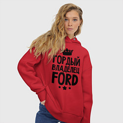 Толстовка оверсайз женская Гордый владелец Ford, цвет: красный — фото 2