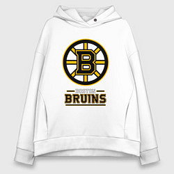 Толстовка оверсайз женская Boston Bruins , Бостон Брюинз, цвет: белый