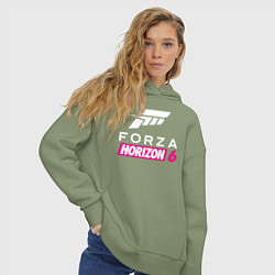 Толстовка оверсайз женская Forza Horizon 6 logo, цвет: авокадо — фото 2