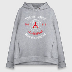 Толстовка оверсайз женская PARIS SAINT - GERMAIN ПСЖ ФУТБОЛ, цвет: меланж