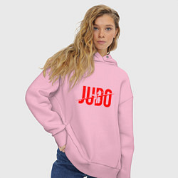 Толстовка оверсайз женская Дзюдо - Спорт, цвет: светло-розовый — фото 2