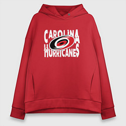 Толстовка оверсайз женская Каролина Харрикейнз, Carolina Hurricanes, цвет: красный