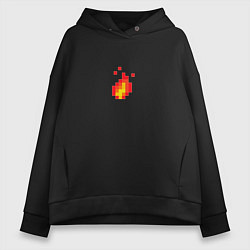 Женское худи оверсайз 8 Bit Digital Fire