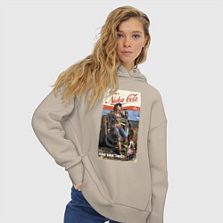 Толстовка оверсайз женская Nuka Cola - raid your first!, цвет: миндальный — фото 2
