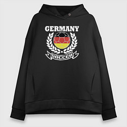 Толстовка оверсайз женская Футбол Германия, цвет: черный