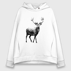 Женское худи оверсайз Черный олень Black Deer