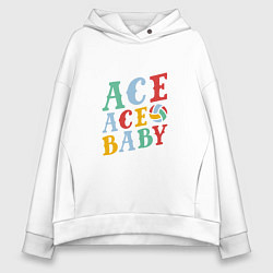 Толстовка оверсайз женская Ace Ace Baby, цвет: белый