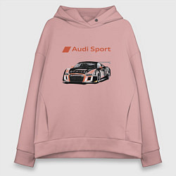 Толстовка оверсайз женская Audi Motorsport Racing team, цвет: пыльно-розовый