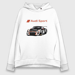 Толстовка оверсайз женская Audi Motorsport Racing team, цвет: белый