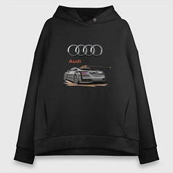 Толстовка оверсайз женская Audi Racing team, цвет: черный