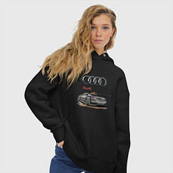 Толстовка оверсайз женская Audi Racing team, цвет: черный — фото 2