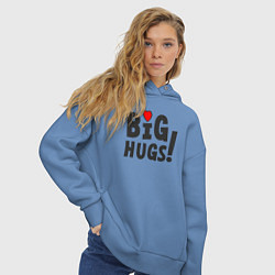 Толстовка оверсайз женская Big hugs!, цвет: мягкое небо — фото 2