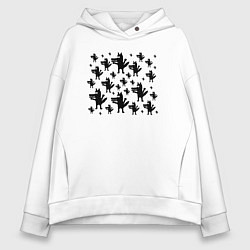 Толстовка оверсайз женская Много Волков, цвет: белый