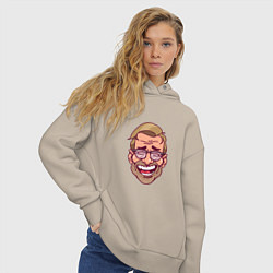 Толстовка оверсайз женская Klopp Smile, цвет: миндальный — фото 2