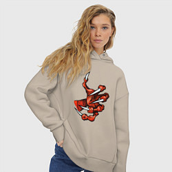 Толстовка оверсайз женская Лапа дракона, цвет: миндальный — фото 2