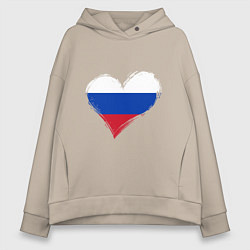 Толстовка оверсайз женская Russian Heart, цвет: миндальный