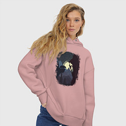 Толстовка оверсайз женская Девочка Альпинист и Медведь, цвет: пыльно-розовый — фото 2