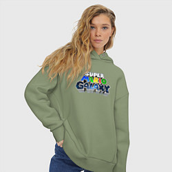 Толстовка оверсайз женская Super Mario Galaxy logo, цвет: авокадо — фото 2
