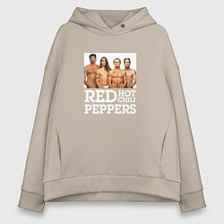 Толстовка оверсайз женская RHCP Red Hot Chili Peppers, цвет: миндальный