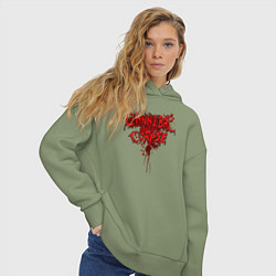 Толстовка оверсайз женская Cannibal bleeding, цвет: авокадо — фото 2