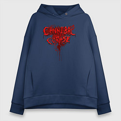 Толстовка оверсайз женская Cannibal bleeding, цвет: тёмно-синий