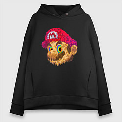 Толстовка оверсайз женская Super Mario Sketch Nintendo, цвет: черный