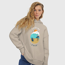 Толстовка оверсайз женская Отдыхаю жестко, цвет: миндальный — фото 2