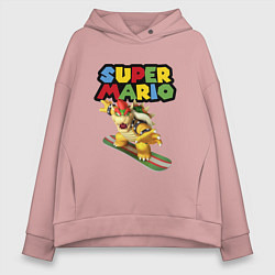 Толстовка оверсайз женская Bowser Super Mario Nintendo, цвет: пыльно-розовый