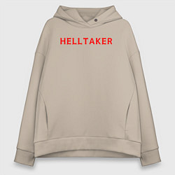 Толстовка оверсайз женская Helltaker logo, цвет: миндальный