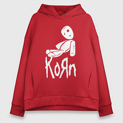 Толстовка оверсайз женская Korn КоРн, цвет: красный