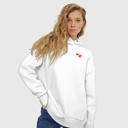Толстовка оверсайз женская Noize mc красное лого, цвет: белый — фото 2