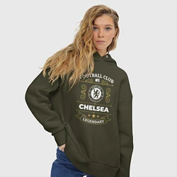 Толстовка оверсайз женская Chelsea FC 1, цвет: хаки — фото 2