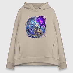 Толстовка оверсайз женская Римуру в бою, цвет: миндальный