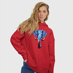 Толстовка оверсайз женская Слон с тесаком, цвет: красный — фото 2
