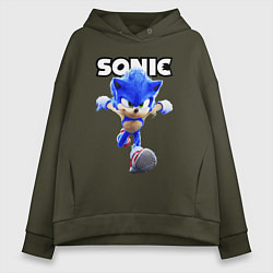 Толстовка оверсайз женская Sonic the Hedgehog 2, цвет: хаки
