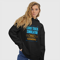 Толстовка оверсайз женская Игра Euro Truck Simulator PRO Gaming, цвет: черный — фото 2