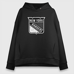 Женское худи оверсайз New York Rangers Серый