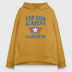 Толстовка оверсайз женская TOP GUN Academy Class of 85, цвет: горчичный