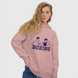 Толстовка оверсайз женская Бокс Boxing is cool, цвет: пыльно-розовый — фото 2