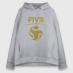 Толстовка оверсайз женская FIVB ВОЛЕЙБОЛ ЛОГО, цвет: меланж