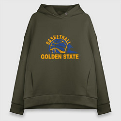 Толстовка оверсайз женская Golden State Basketball, цвет: хаки